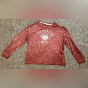 Football Mom Graphic Long Sleeve Tee C&C California Size L Withered Rose